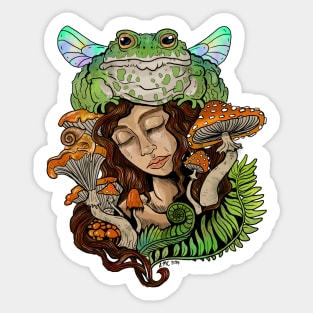 Fairy Frog Girl Sticker